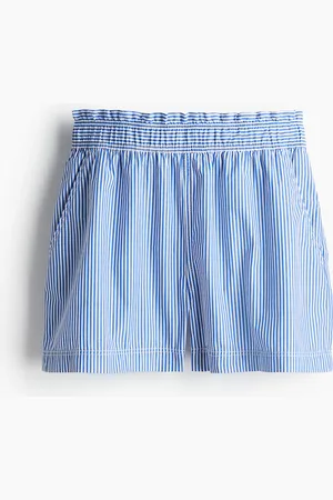 H&M Schlupfshorts aus Popeline - Blau - Damen