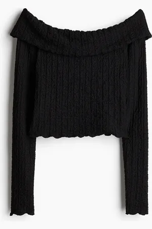 H&M Schulterfreies Shirt mit Struktur - - Damen