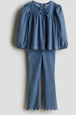 H&M 2-teiliges Jerseyset im Denimlook - Blau - Kinder