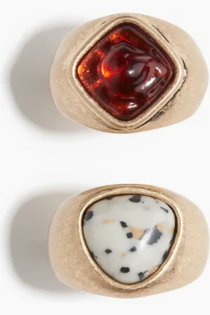 H&M 2er-Pack Ringe mit Verzierung - Gelb - Damen