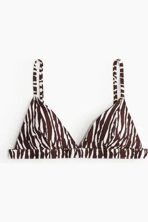 H&M Wattiertes Triangel-Bikinitop - Braun - Damen