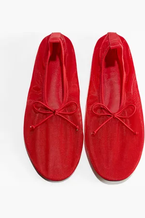 H&M Ballerinas aus Mesh - Rot - Damen