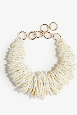 H&M Statement-Armband aus Glasperlen - Weiß - Damen