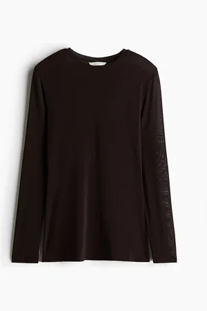 H&M Figurbetontes Shirt - Braun - Damen