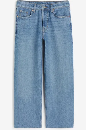 H&M Baggy Wide Low Ankle Jeans - Blau - Damen