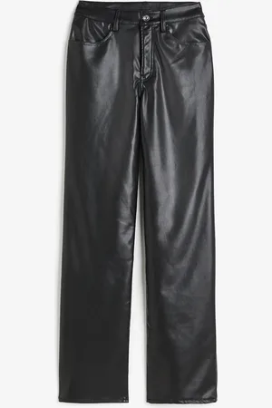 H&M 90s Gerade Hose mit Coating - - Damen