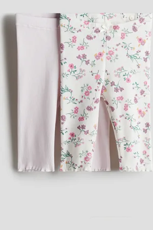 H&M 2er-Pack Gerippte Leggings aus Baumwolle - Rosa - Kinder
