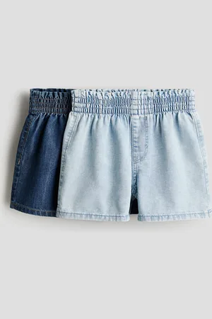 H&M 2er-Pack Paperbag-Shorts aus Denim - Blau - Kinder
