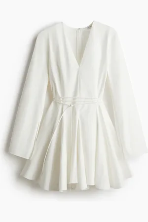 H&M Ausgestelltes Kleid - Weiß - Damen