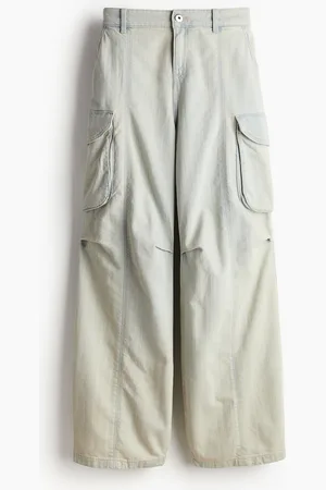 H&M Baggy Fit Cargo Jeans - Blau - Damen