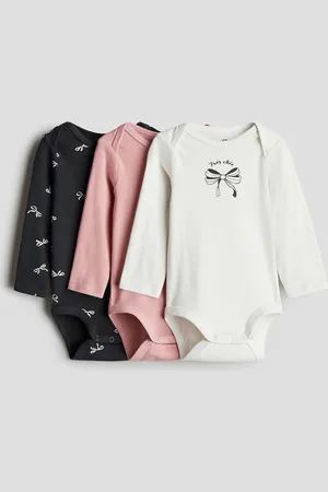 H&M 3er-Pack Jerseybodys mit Print - Rosa - Kinder
