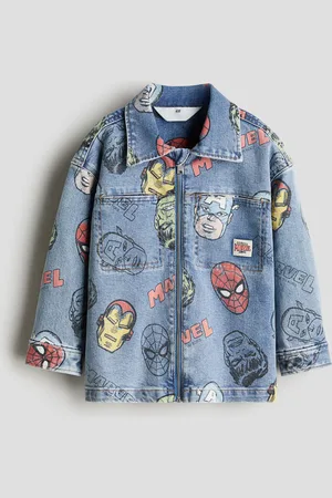 H&M Overshirt aus bedrucktem Denim - Blau - Kinder