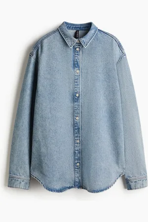H&M Oversized Denimbluse - Blau - Damen