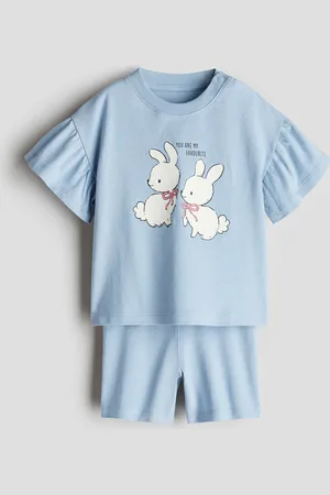 H&M Zweiteiler aus Baumwolljersey - Blau - Kinder