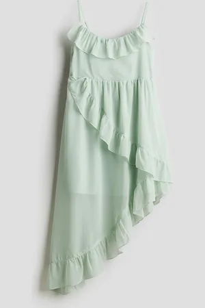 H&M Asymmetrisches Kleid mit Volants - Grün - Kinder