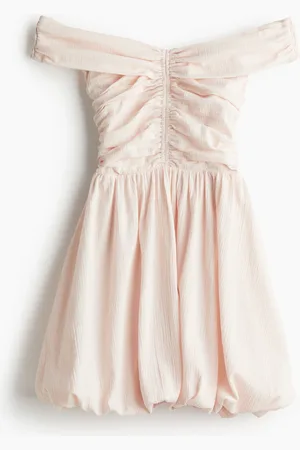 H&M Gecrinkeltes Off-Shoulder-Kleid - Rosa - Damen