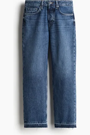 H&M Straight Regular Ankle Jeans - Blau - Damen