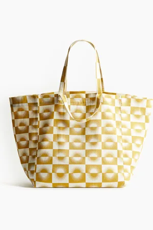 H&M Strandtasche aus Canvas - Gelb - Damen