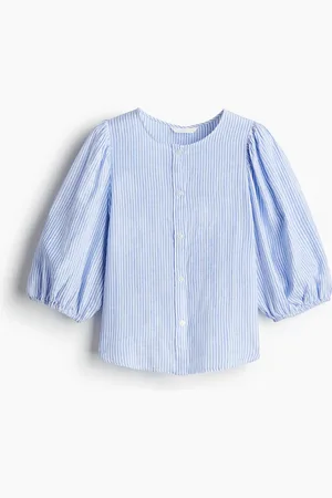 H&M Bluse aus Leinenmix - Blau - Damen