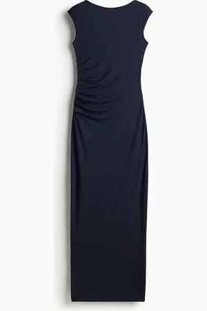 H&M Drapiertes Bodycon-Kleid - Blau - Damen