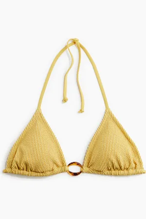 H&M Wattiertes Triangel-Bikinitop - Gelb - Damen