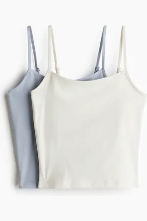 H&M 2er-Pack Sport-Trägertops mit DryMove - Blau - Sportswear