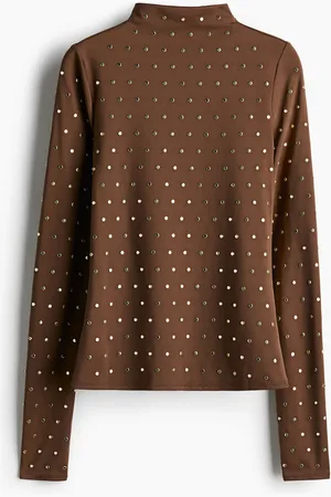 H&M Shirt mit Turtleneck und Nieten - - Damen