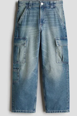 H&M Cargo-Jeans mit weitem Bein - Blau - Kinder