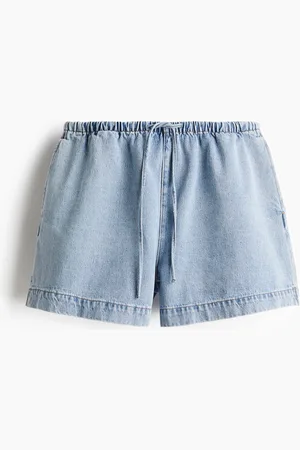 H&M Denimshorts mit Kordelzug - Blau - Damen