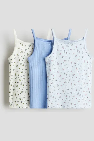 H&M 3er-Pack Baumwolltops - Blau - Kinder