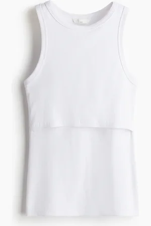 H&M MAMA Geripptes Still-Tanktop - Weiß - Damen