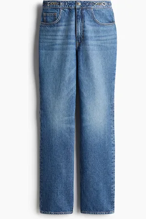 H&M Straight Ultra High Jeans - Blau - Damen