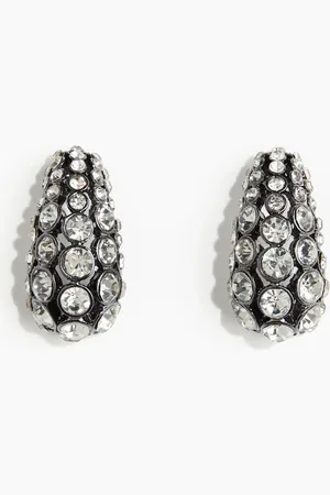H&M Gewölbte Ohrringe mit Strass - - Damen