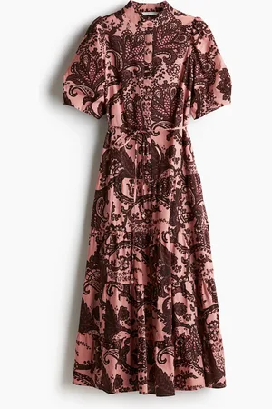 H&M Langes Baumwollkleid - Rosa - Damen
