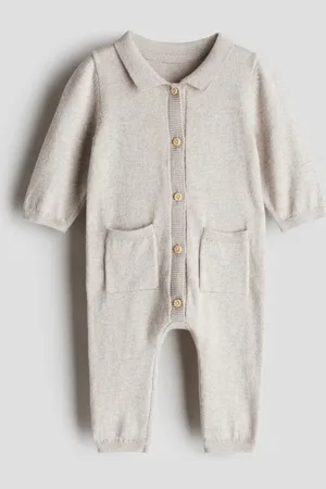 H&M Strampler aus Baumwollstrick - Braun - Kinder
