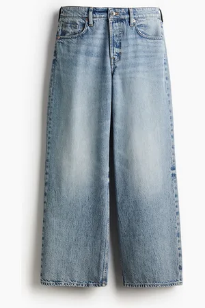 H&M Baggy Wide Low Jeans - Blau - Damen