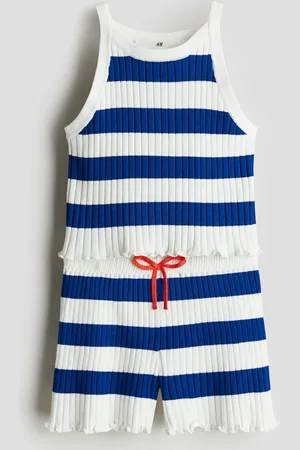 H&M Zweiteiler in Rippstrick - Blau - Kinder