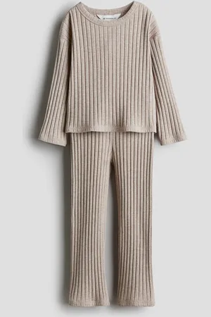 H&M Zweiteiler aus gerippter Baumwolle - Braun - Kinder