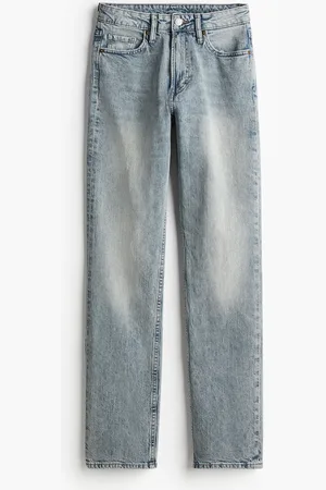 H&M Slim Straight High Jeans - Blau - Damen