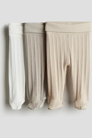 H&M 3er-Pack Leggings mit Umschlagbund - Braun - Kinder
