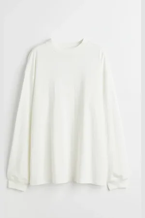 H&M Langarmshirt aus Jersey - Weiß - Damen