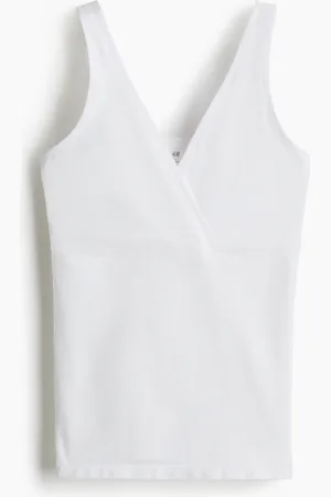 H&M MAMA Nahtloses Still-Tanktop - Weiß - Damen