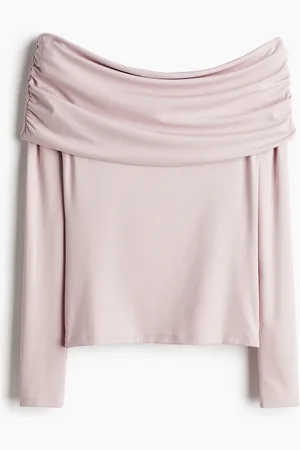 H&M Off-Shoulder-Shirt mit Raffungen - Rosa - Damen