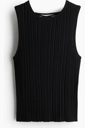 H&M Tanktop in Rippstrick mit Schnürung - - Damen