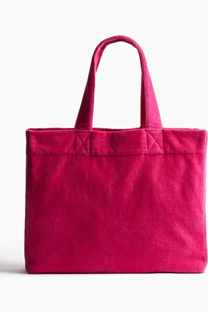 H&M Strandtasche aus Baumwollfrottee - Rosa - Damen