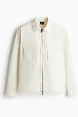 H&M Overshirt aus Twill in Regular Fit - Weiß - Herren