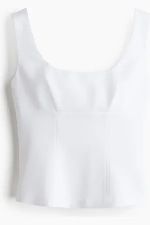 H&M Tailliertes Tanktop - Weiß - Damen