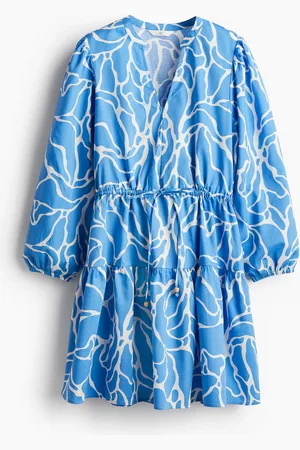 H&M Kleid mit Kordelzügen - Blau - Damen