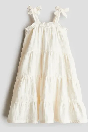 H&M Kleid aus Baumwollmusselin - Weiß - Kinder