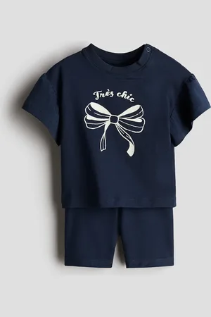 H&M Zweiteiler aus Baumwolljersey - Blau - Kinder
